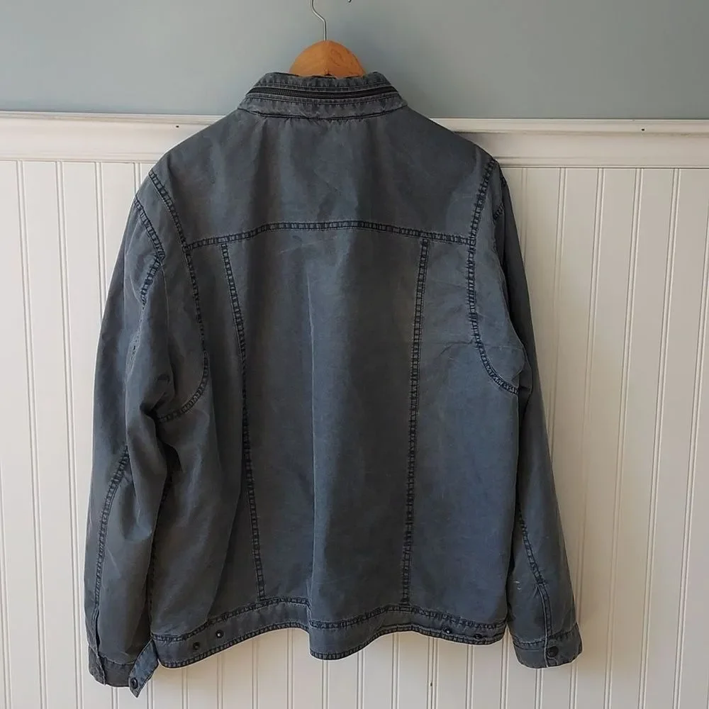 Vintage Levi's Men's XXL Bomber‎ Jacket Blue Distressed Hooded Coat